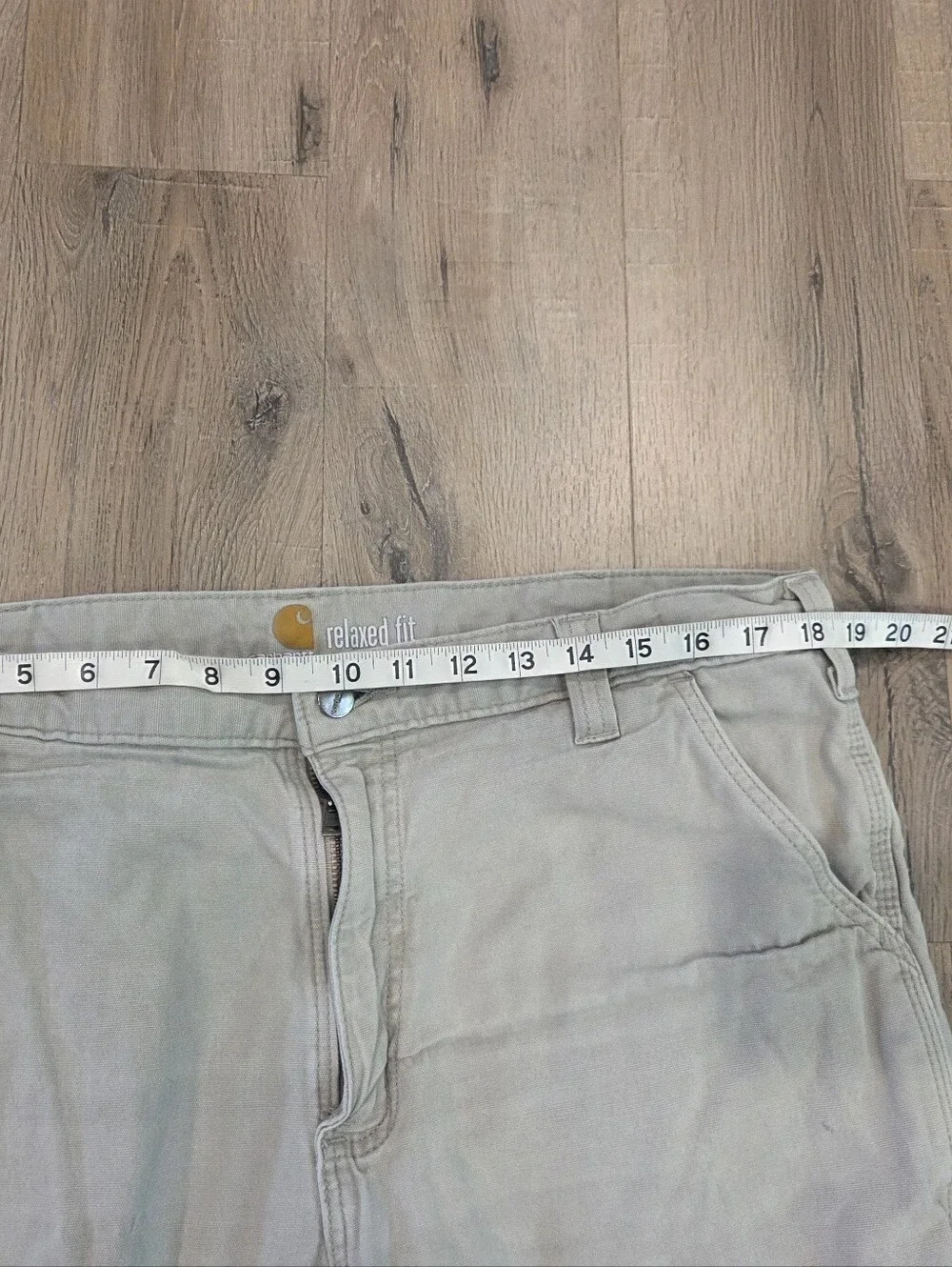 Carhartt Relaxed Fit Cargo Work Shorts Men’s Size 38 Beige Canvas Utility
